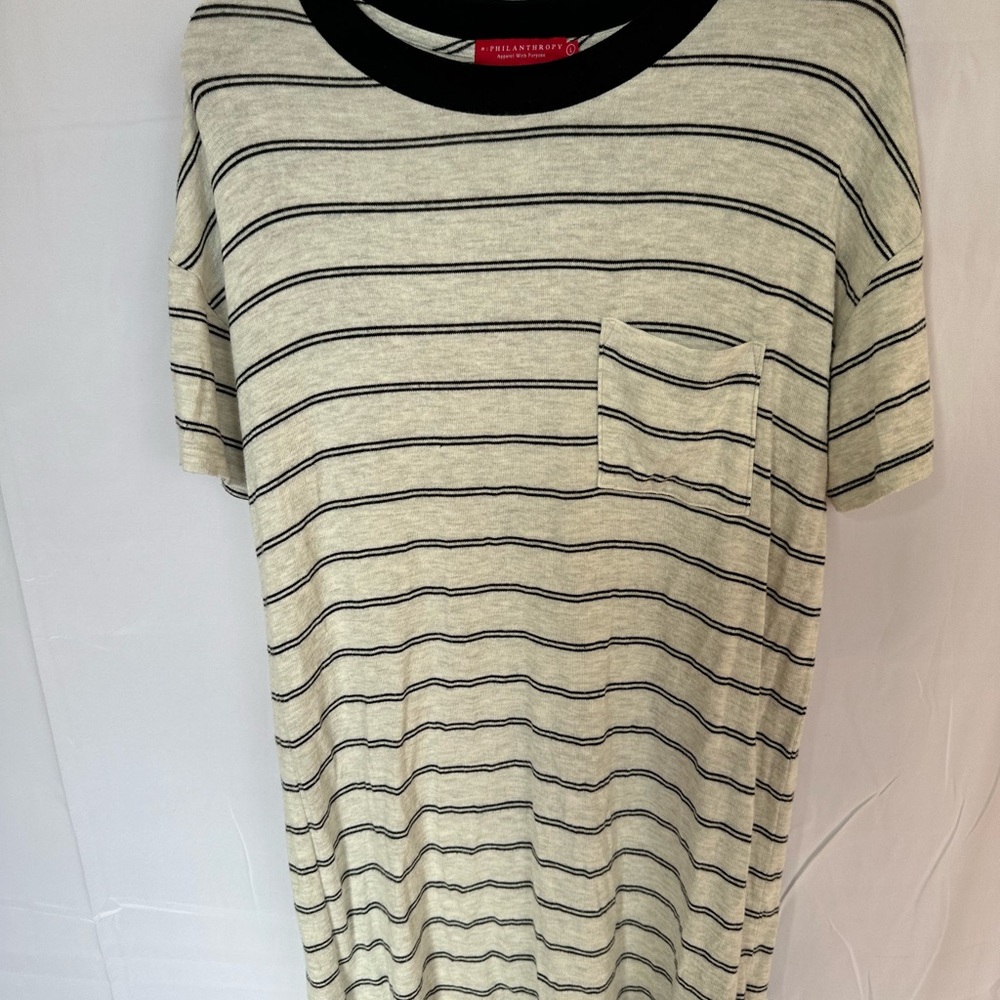 n:PHILANTHROPY Striped Mini Dress - Black and Cream